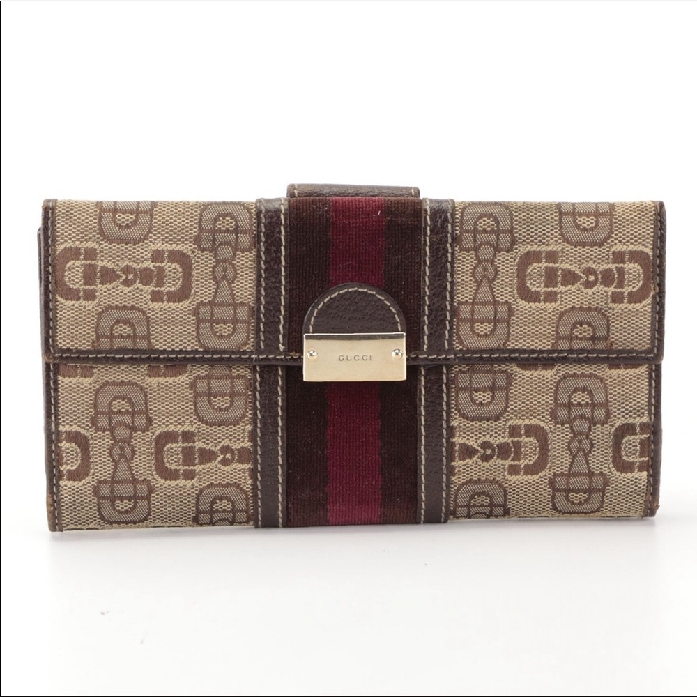 Gucci velvet stripe wallet